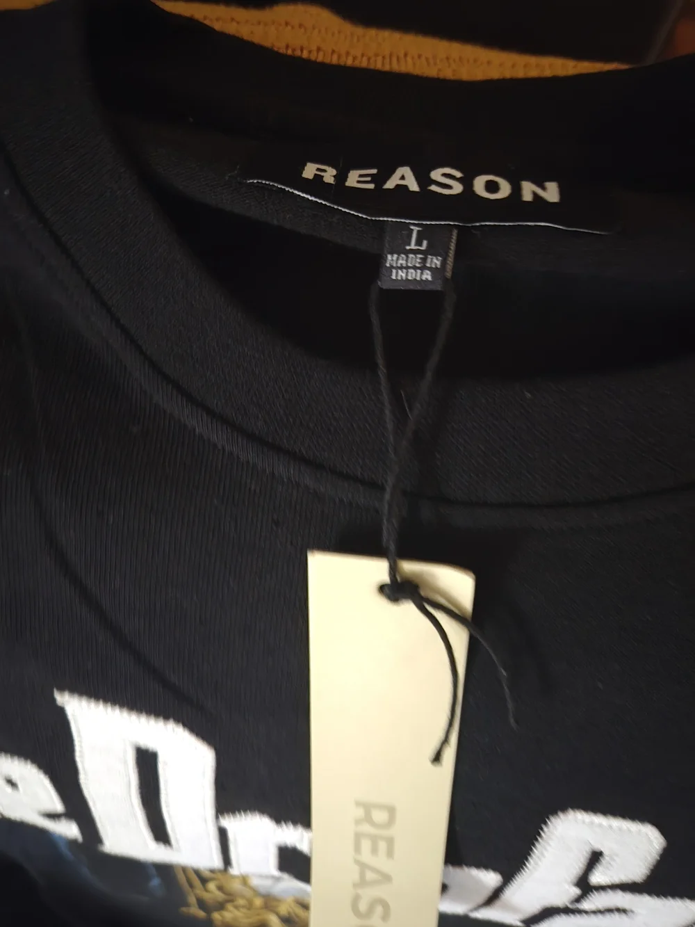Reason Black 'The Dripfather' Graphic Tee with Gold Chain Artwork